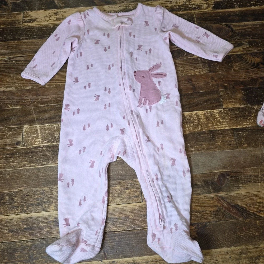 7 Baby Girl 3-6 months Footed Zip Up One Piece Sleeper Pajama Lot  Bundle Infant